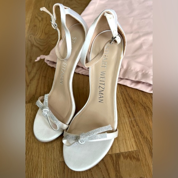 STUART WEITZMAN Crystal-embellished satin sandals - Picture 6 of 10